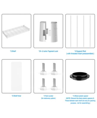 3 Tier Wire Shelving Unit, Heavy Duty Metal Rack, Adjustable Shelves Organizer Rack with Shelf Liners, 1050 LBS Capacity for Garage - White
