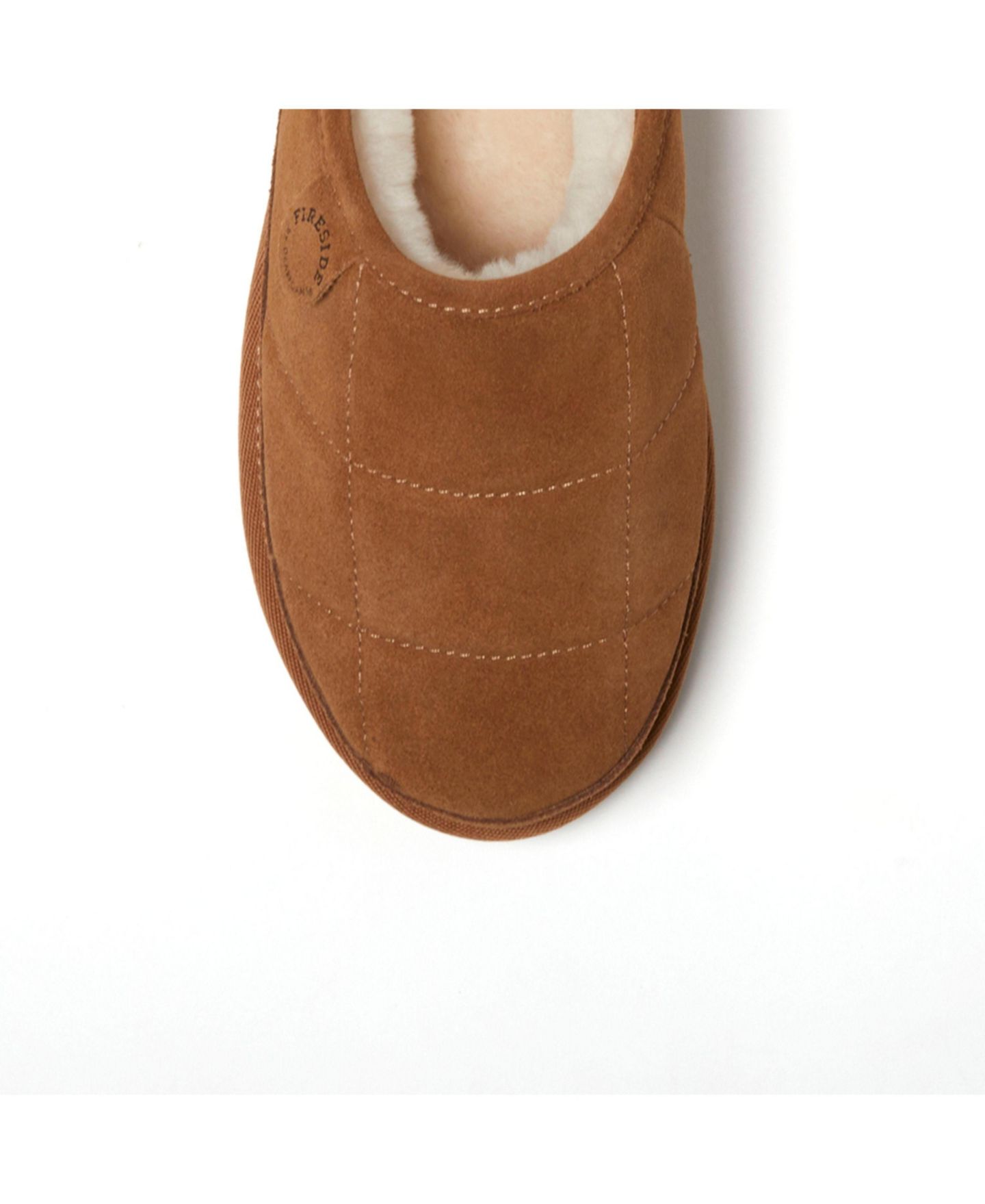 Мужские сабо Dearfoams Fireside by Grafton Quilted Genuine Shearling Clog Slipper, цвет: Каштановый — фото 6