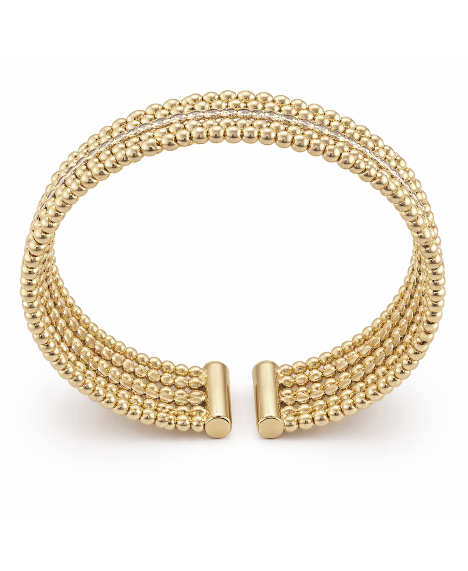 Clear Cubic Zirconia Beaded Bangle Bracelet
