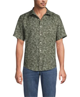 Men's Traditional Fit Short Sleeve Linen Shirt