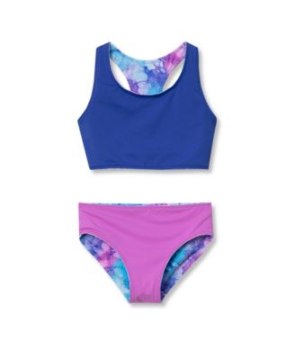 Girls Chlorine Resistant Reversible Sporty Bikini Swimsuit Set