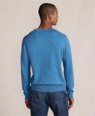 Men's Fine Gauge Cotton V Neck Sweater