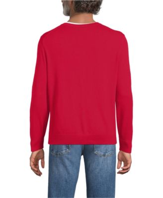 Men's Fine Gauge Cotton V Neck Sweater