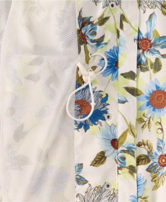 Women's Print Waterproof Hooded Packable Raincoat