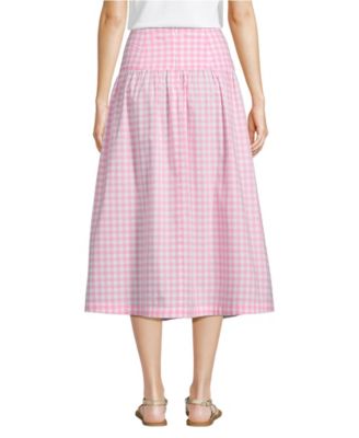 Women's Poplin Drop Waist Midi Skirt - Set Bottom