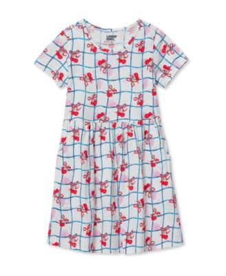 Girls Short Sleeve Gathered Waist Jersey Dress