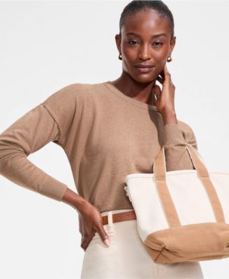 Women's Cotton Wedge Crew Neck Sweater