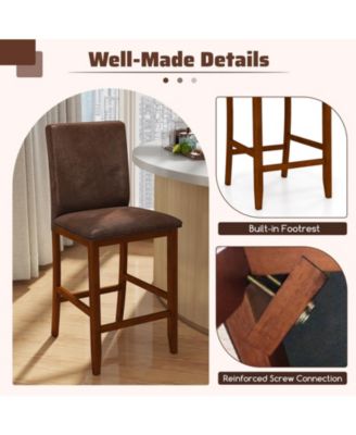 26 Inch Counter Barstools Set of 2 w/Upholstered Seat and Backrest for Dining Room
