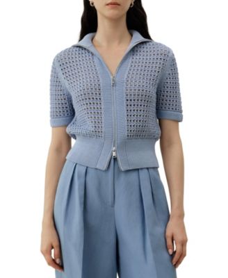 Women's Toscana Pointelle Knit Double-Zip Cardigan