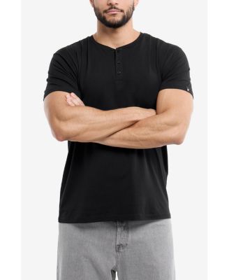XRAY Men's Basic Henley Neck Short Sleeve T-Shirt