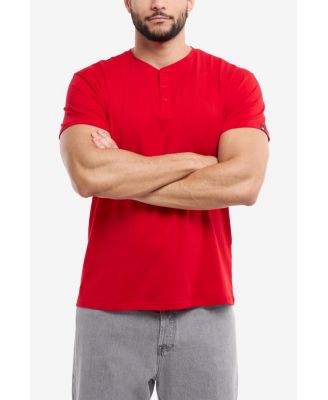 XRAY Men's Basic Henley Neck Short Sleeve T-Shirt