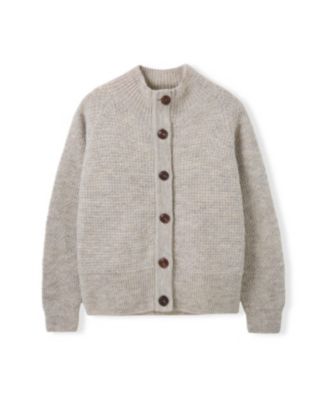 Women's British Wool Moss Stitch Cardigan