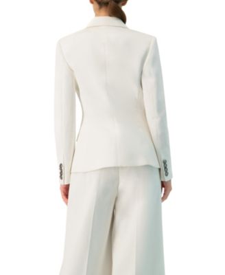 Women's Double-Breasted Blazer with Flap Pockets