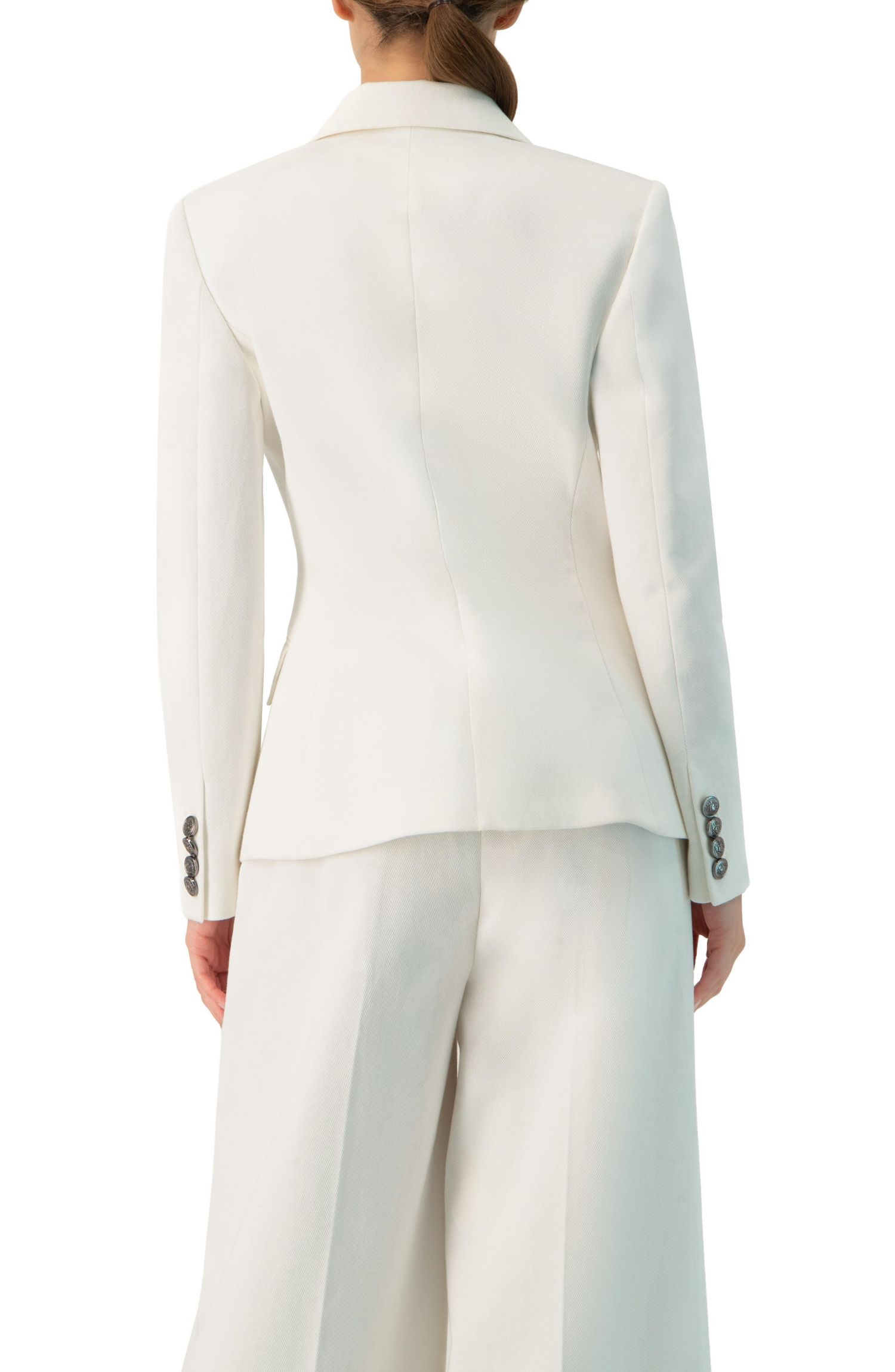 Women's Double-Breasted Blazer with Flap Pockets