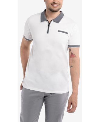 X RAY Men's XRAY Short Sleeve Zip-Neck Polo