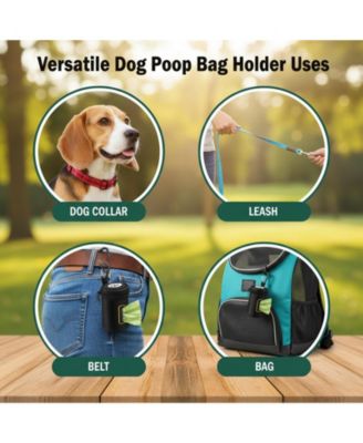 Dog Poop Bag Holder For Leash Nylon Oxford Dispenser With Carabiner Clip