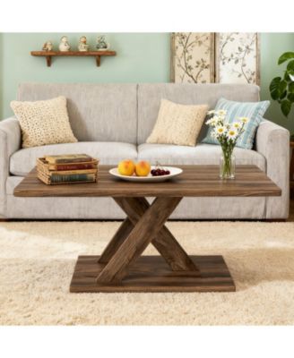  Rectangular Coffee Table Stable Wood Frame