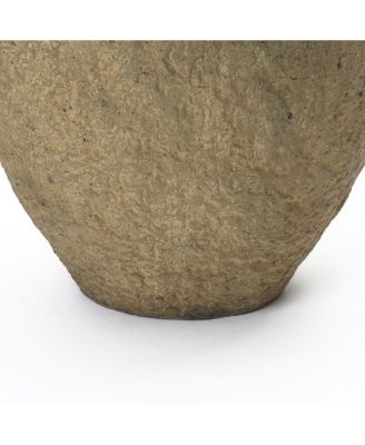  Dia Concrete Large Round Planter Pot, Rustic Textured Pot with Drainage Hole, Indoor Outdoor Plant Pot for Home Garden Patio