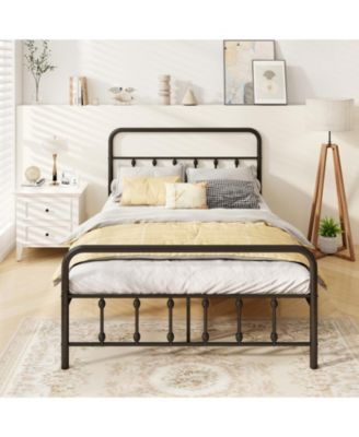Full Metal Platform Bed Frame with Storage Drawers and Headboard