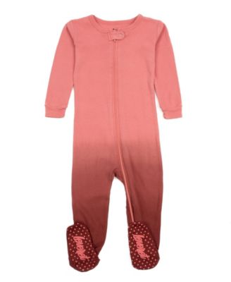 Toddler Matching Family One Piece Footed Cotton Long Sleeve Tie Dye Pajamas.