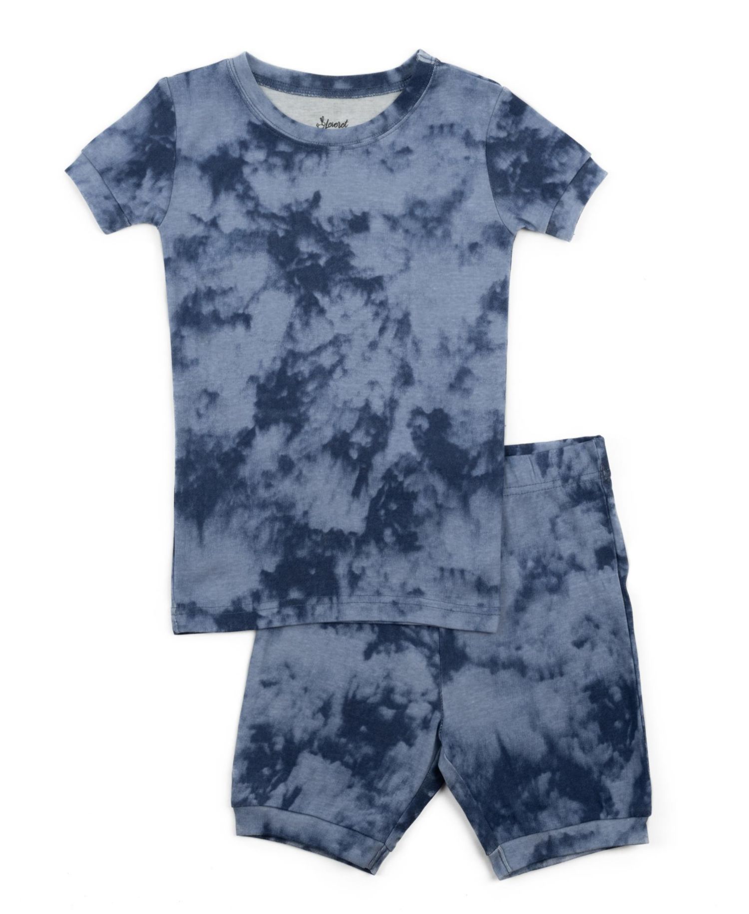 Toddler Matching Family Two Piece Cotton Short Sleeve Shirt and Shorts Tie Dye Pajamas.