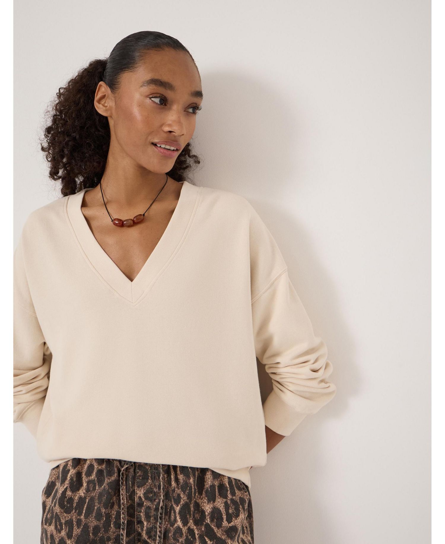 Women's Cleo V-Neck Cotton Sweatshirt