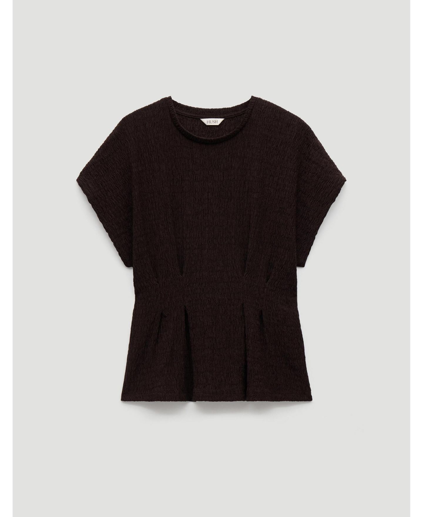 Женский топ Hush Keira Textured Pleat Release Jersey, цвет: Тёмный коричневый — фото 8