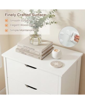 4-Drawer Dresser Nightstand w/Handles Anti-Tipping KitsandDeep Drawers for Bedroom