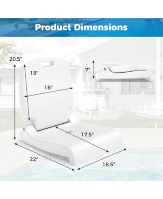Foldable Pool Lounge Chair with Drainage Holes and Carry Handle