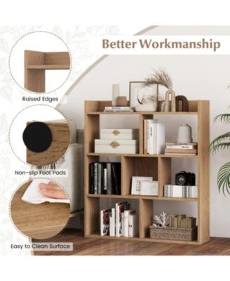 7-Cube Open-Back Bookshelf with Anti-Toppling Devices