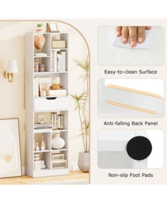 71-Inch Tall 10-Cube Bookcase with Drawer