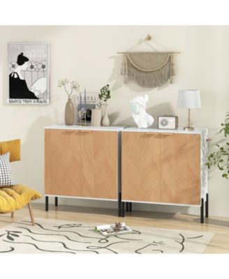2-Door Buffet Cabinet Sideboard with Shelf and Metal Legs