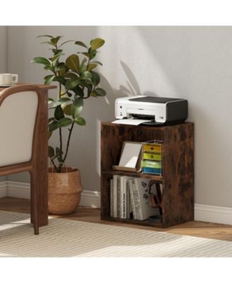 2-Cube Floor Standing Open Bookshelf with Adjustable Shelf