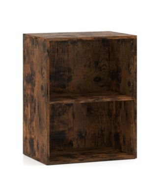 2-Cube Floor Standing Open Bookshelf with Adjustable Shelf