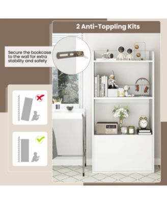 3-Tier Freestanding Bookshelf with Drawer