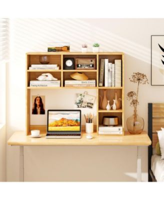 Desktop Bookshelf with 7 Cubbies and Adjustable Shelves
