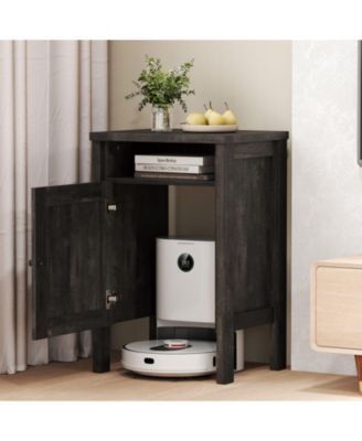 Robot Vacuum Storage Cabinet with Reversible Door