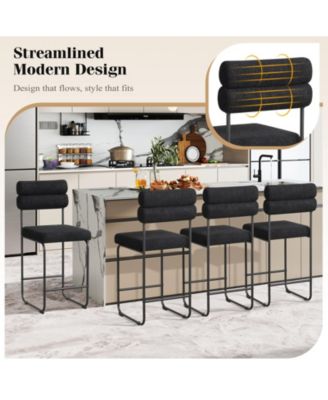 26 in Counter Height Bar Stools Set of Two with Metal Frame