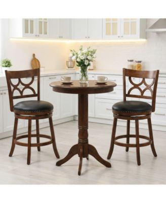 Swivel Bar Stools Set of Two with High Backrest