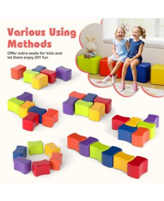 Six Piece Modular Kids Stool Set with Butterfly Design
