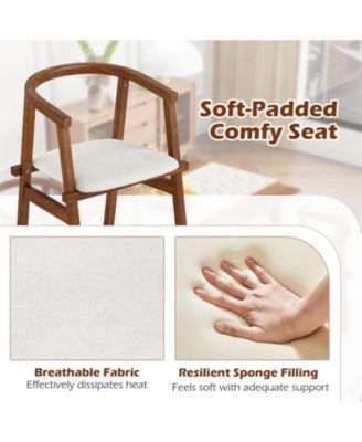 Solid Wood Dining Chairs Set of Two with Wrap Armrests