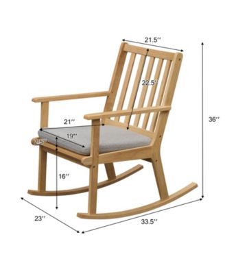  Rubber Wood Rocker Chair with Cushion