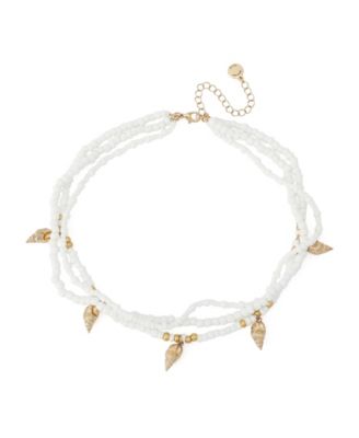 White Vintage Luxe Shell Beaded Layered Necklace
