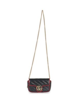 Black Matelasse Calfskin Torchon Super Mini Marmont Bag