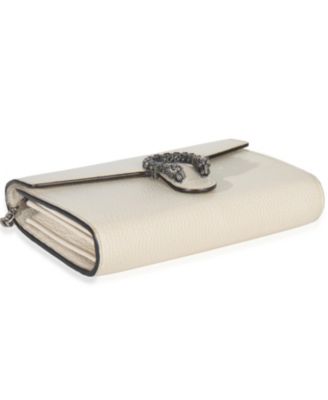 Mystic White Dollar Calfskin Mini Dionysus Chain Wallet