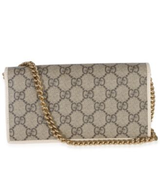 White GG Supreme Monogram Azalea Calfskin Horsebit 1955 Wallet On Chain