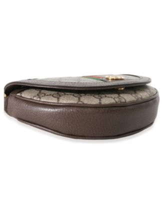 Beige GG Supreme Canvas Ophidia GG Curved Flap Bag