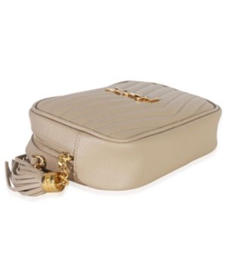 Beige Grain De Poudre Matelasse Mini Lou Camera Bag