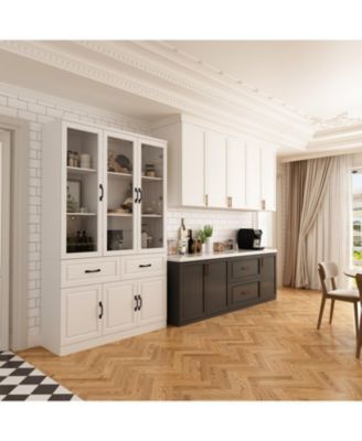 8-Shelf Modern Bookcase with Drawers