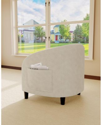 Accent Barrel Chair Boucle Club Chair Furry Sherpa Armchair Suitable for Living Room Bedroom Reception Room Office.